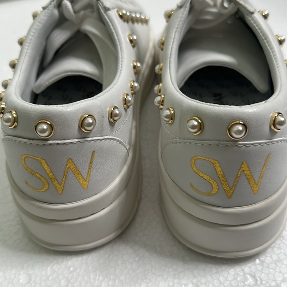 Stuart wisemen preals laced up sneakers white gold size 6.5 - Picture 6 of 12